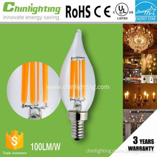 ENERGY STAR led candle shape dimmable decorative e26 e12 dimmable led lamp
